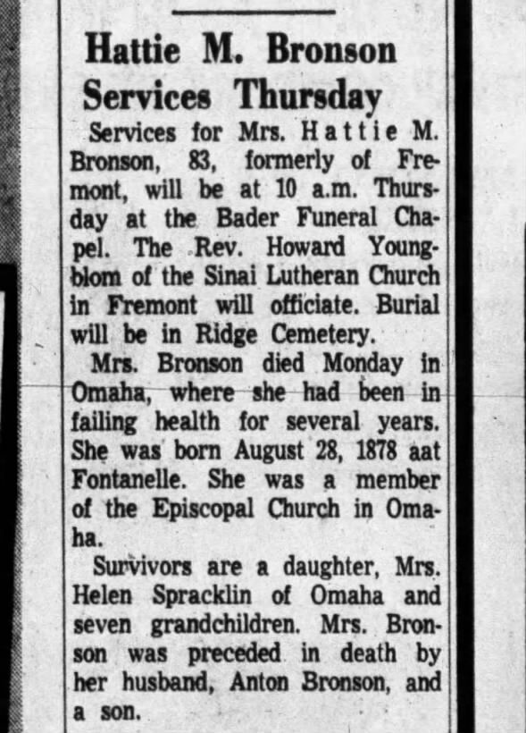 Clipping from Fremont Tribune